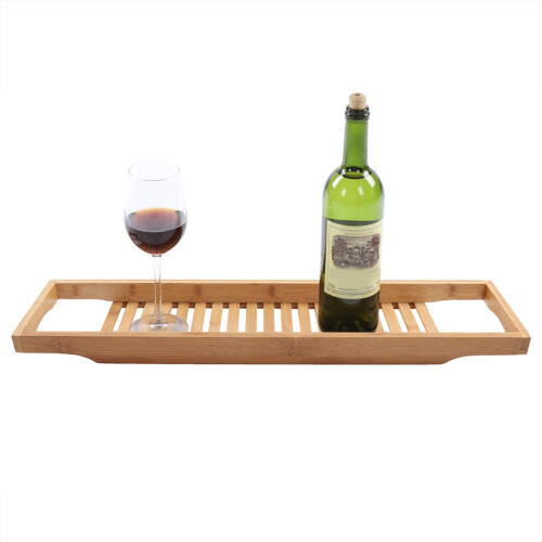 Modern Bamboo Bath Tray Bathtub Storage Rack Shelf 2