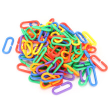Plastikkette Vogelspielzeug Kunststoff C-Clips Haken Kettenglieder Papageien Lernspielzeug für Vögel Kaubeschäftigungsspielzeug