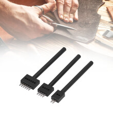 3 Stück Lederperforiertes Werkzeug Schwarz Zahn Haltbar Schneller Einfach DIY Lederhandwerkswerkzeug-Sets 4mm
