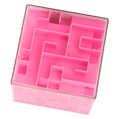 Cube puzzle 3D labyrinthe rose 8x8x8 cm ABS 2