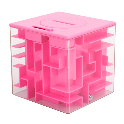 Cube puzzle 3D labyrinthe rose 8x8x8 cm ABS 1