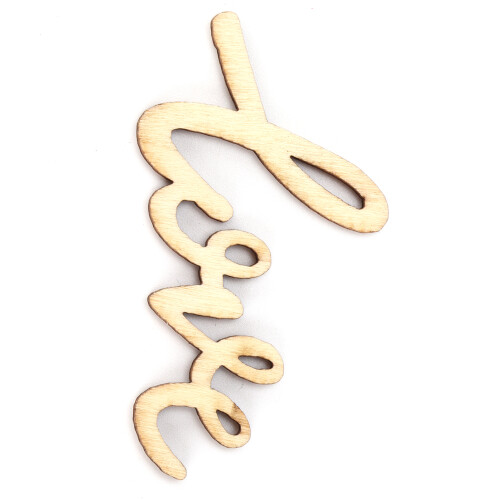 30 pièces de lettres en bois Love Script DIY, 5,5  3 cm 2