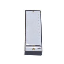 10 Hole Harmonica G Key with Silver Finish, ABS & Metal, Box & Cloth