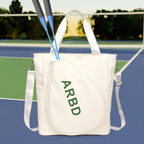 Badminton Racket Bag Shoulder Carry Lightweight Waterproof Multi-Purpose Storage White  Adjustable Size Durable Material 2