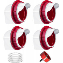 4 Port Chicken Feeder, Automatic Hen Feeder, Diy Gravity Poultry Feeder Kit for Buckets Barrels Bins