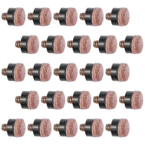 25pcs Pool Cue Tips Leather Billiard Cue Tips Screw On Pool Cue Tips Replacement Cue Tips 2