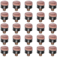 25pcs Pool Cue Tips Leather Billiard Cue Tips Screw On Pool Cue Tips Replacement Cue Tips