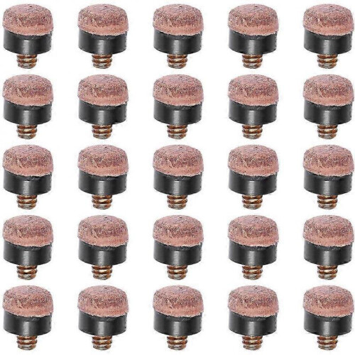 25pcs Pool Cue Tips Leather Billiard Cue Tips Screw On Pool Cue Tips Replacement Cue Tips 1