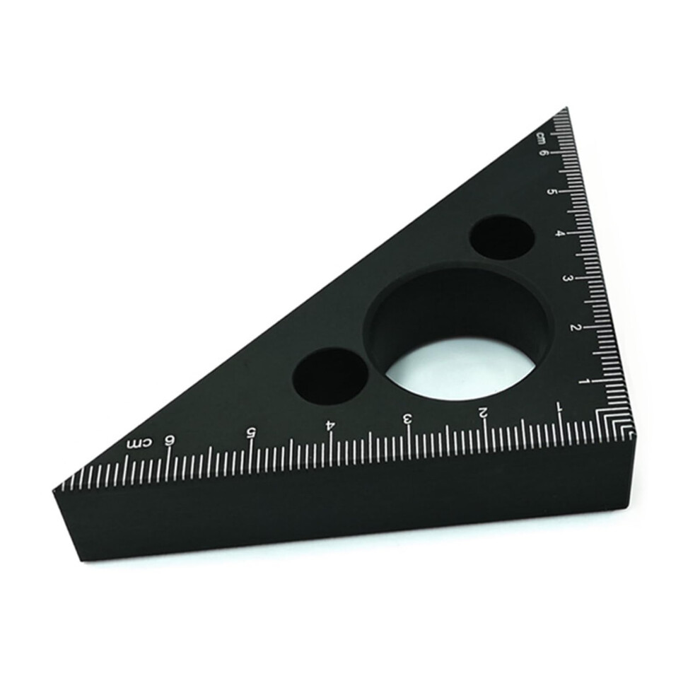 Measuring Ruler Aluminum Woodworking Square 45/90 Degree Miter Triangle Tool Black 12 Inch Precision Measurement 6276012578408