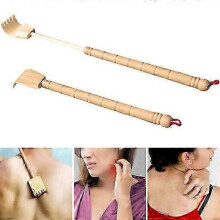Gratte-dos extensible en bois de bambou télescopique flexible anti-démangeaison auto