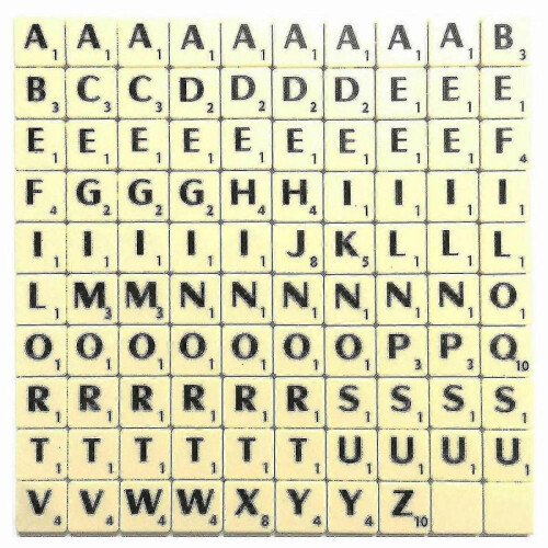 A-z Plastic Scrabble Tiles Alphabets Letters with Score Numbers G 2