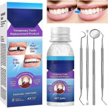 Tooth Repair Kit, Temporary Teeth Replacement Kit, Fixing The Missing And Broken Tooth Replacements with Tool