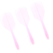 3 Stück 2BA Integrierter transparenter Dartschaft mit Flights, Standardform, bruchfest, pink