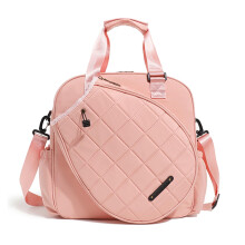 Tennis Racquet Bag Waterproof Multifunctional 14.17x6.3x13.39 Inches Adjustable Sling Strap Pink for Badminton Travel
