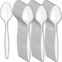 Althee 500 Pieces Clear Plastic Spoons Heavy Duty Plastic Silverware Plastic Cutlery Transparent