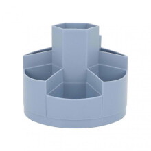 Mprince Pen Holder Large Capacity 360 Degree Rotation Wearresistant Storage Pen Holder for Office School(blue )
