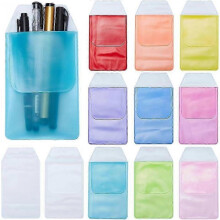 20 Pcs Pocket Protector 10 Colors Pvc Shirt Pocket Protector Plastic Pen Pouch Holder Organizer Nurse Pen Pocket for School Hospital Office Supplies