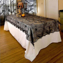 Halloween Spider Web Lace Tablecloth Scary Cobweb Table Cover Home Room Party Decor