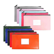 10 Pieces Money Bags with Zipper, Money Pouches, 10 Colors Security Bank Deposit Bags, Cash Bags Wi
