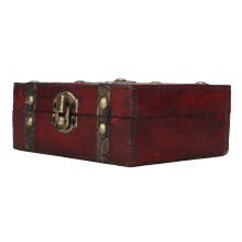 Coffre de rangement 13 11 5,2 cm, serrure métallique rouge