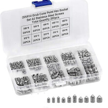 200 Pieces Headless Screws Hex Headless Screws M3 M4 M5 M6 M8 Allen Screws Stainless Steel Punch Screw Door Handle Screws Allen Screws Tapered Headles