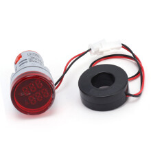 AD16-22DVA Rosso 2-Display Rotondo 60~500V 0~99.9A