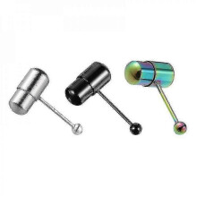 3pcs Vibrating Stainless Steel Tongue Ring Barbell Tongue Piercing Jewelry Oeb