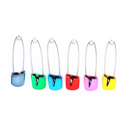 Diaper Pins Assorted Color Safety Locking Cloth Nappy Sewing 6pcs 1# 2