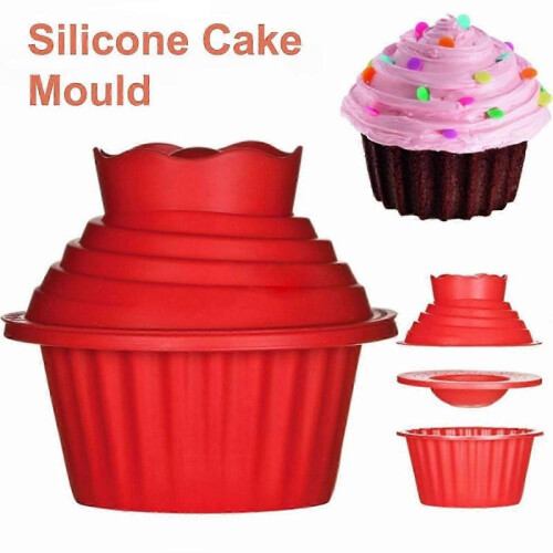 3 Pack Giant Big Silicone Cupcake Cake Mould Top Cupcake Bake Set Baking Mold Cake Bake Tool 1