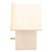 Holz-Vogelhaus DIY Verbundplatte Handgefertigtes Holz-Vogelkäfig für Kinder Kreativaktivitäten Spitze Dachrinne Nr. 4