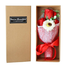 Soap Flower Bouquet in Box, Red Rose Gift for Valentine's Day, Mother's Day, Anniversaries, Birthdays, Christmas