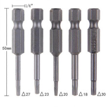 5 Pcs /set Magnetic Triangle Head Screwdriver Bits S2 Steel 1/4 Hex Shank 50mm