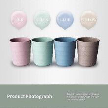 Eco-friendly Healthy Wheat Straw Biodegradable Bamboo Plastic Cup Mug for Water Coffee Milk Juice Wheat Straw Color 4 200ml