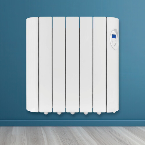 Futura Electric Panel Heater 900W Oil Filled Radiator Day Timer Wall Mounted Low Energy Retention Digital Thermostat Convector