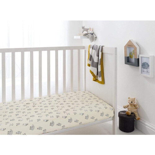 Soft & Breathable Nursery Sheep Crib Fitted Sheet