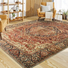 (160x230cm – Large Area Rug) Majestic Vintage Traditional Cashmere Rug - Classic Persian Style Area Rugs, Runners & Door Mats