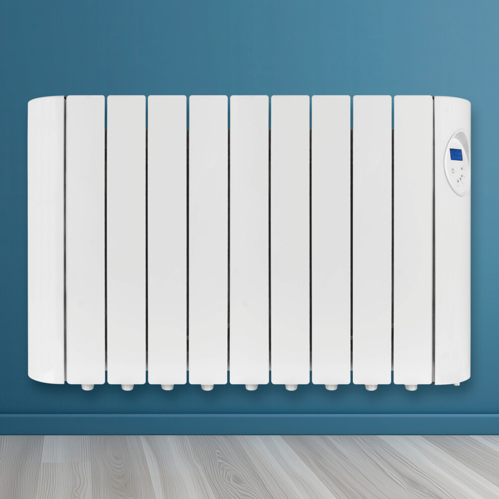 Futura Electric Panel Heater 1800W Oil Filled Radiator Day Timer Wall Mounted Low Energy Retention Digital Thermostat Convector
