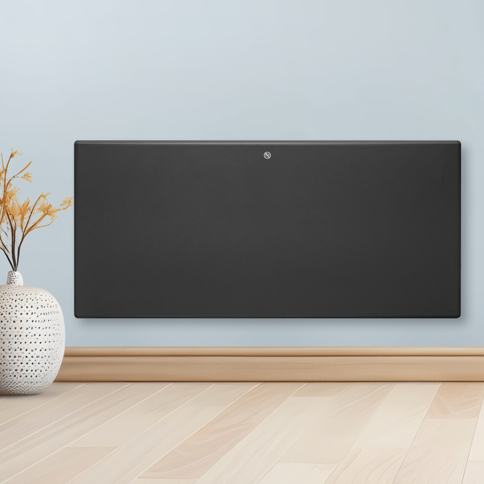 Purus 1800W Grey Wall Mounted Panel Heater | Electric Heater With Thermostat & Setback Timer