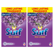 (Buy 2 - Lavender & Jasmine) 2x of 45W Surf Laundry Detergent Powder Fresh Lavender, Total 90 Washes