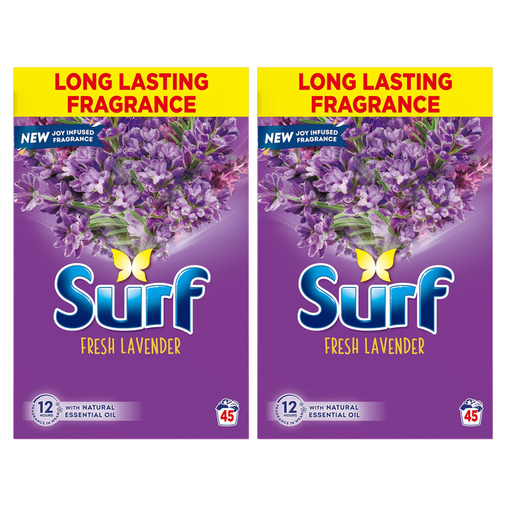 Surf (Buy 2 - Lavender & Jasmine) 2X Of 45W Laundry Detergent Powder Fresh Lavender, Total 90 Washes