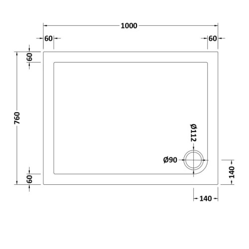 Slim 1000 x 760 Rectangular Stone Resin Shower Tray For Wetroom Enclosure 2