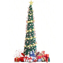 5ft Pre-Lit Artificial Christmas Tree, Christmas Tree With 50 Led Lights