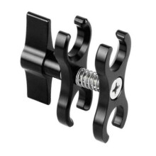 Dual Ball Clamp Open Hole Diving Camera Bracket Cnc Aluminum Spring Flashlight Clamp for Diving1pcsblack