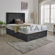 (4ft, 2 Drawers Same Side, Black) Sydney Divan Bed with Memory Mattress & Headboard