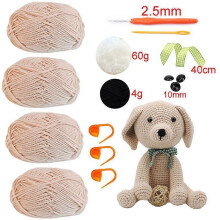 Dog Crochet Kit with yarn doll puppy DIY Knitting