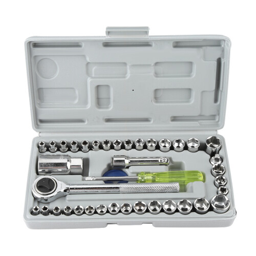 40 pezzi set di bussole per auto e moto 24x12x4 cm, Colore 1