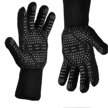 Bbq Gloves Oven Mitts Extreme Heat Resistant, Heat Proof Grill Gloves, Non-slip Silicone Barbecue Gloves for Cooking Bbq Baking(1 Pcs Black)