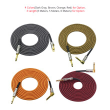Cavo per chitarra 3m/10ft con connettore TS da 1/4 di pollice dorato rosso