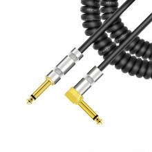 Cavo strumento a spirale nero da 3 m con spina TS da 1/4 di pollice