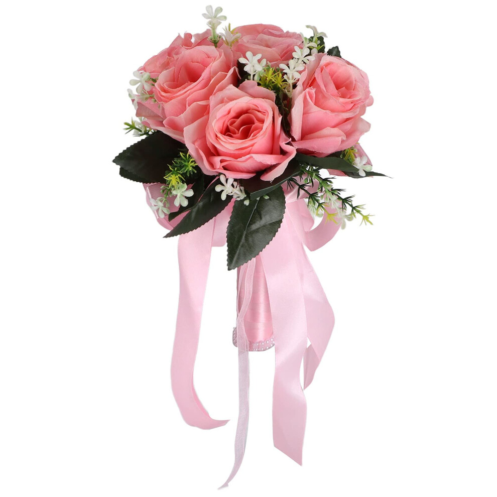 Romantic Wedding Bouquet â Pink Artificial Rose Bridal Bouquet for Church Renovation and Gifts, Elegant Floral Decor-image-OPC-PJR9B5X-NEW